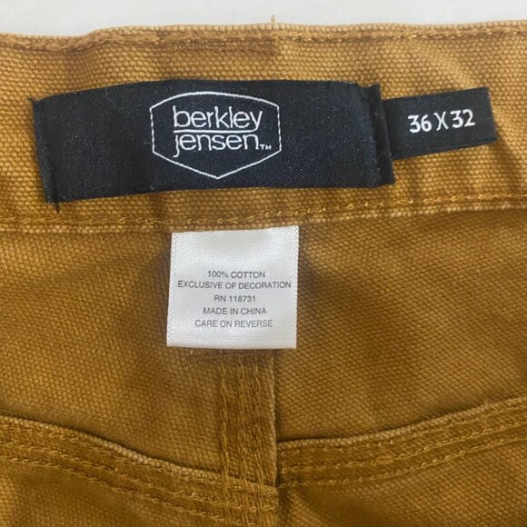 Berkley‎ Jensen Carpenter Pants Mens Size 36x32 Brown Cotton Utility - Picture 2 of 10